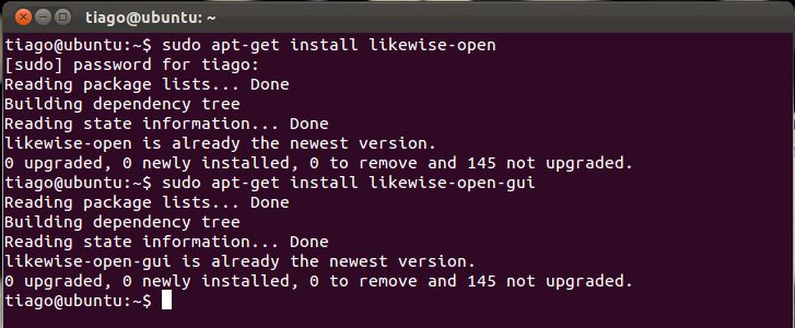 Laboratório 1 LikeWise Ligação Antes de proceder com a instalação devemos verificar se existe ligação entre das duas máquinas (Windows e Ubuntu), no caso de haver, procedemos à instalação.