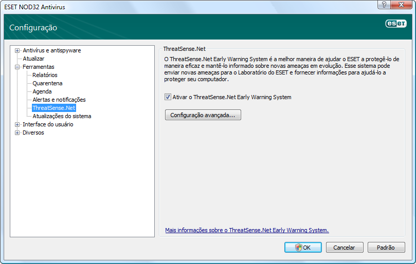 4.6.1 Alertas e notificações A seção Configuração de alertas e notificações em Interface do usuário permite configurar como os alertas e as notificações do sistema serão tratados no ESET NOD32