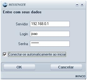 9.3 Winco Messenger O Winco Messenger é integrado na base de usuários do Winconnection 7, e pode ser usado para troca de mensagens entre os colaboradores internos ou externos à rede da empresa.