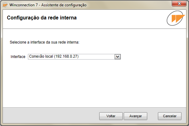 2.3 Assistente de Configuração O Assistente de Configuração é iniciado logo após o término da instalação e realiza o processo de pré-configuração do Winconnection 7.