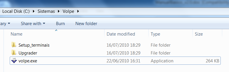 2.5. Instalando os arquivos do sistema Volpe Informe onde deseja instalar o sistema Volpe.