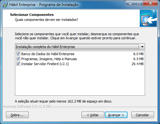 6 Hábil Enterprise NFC-e Gratuito outros usuários e senhas através do console de configuração do Hábil Enterprise NCF-e Gratuito disponível no Painel de Controle do Windows.