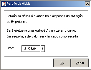 como Receita Lançamento de Empréstimos PERDÃO DA DÍVIDA Slide