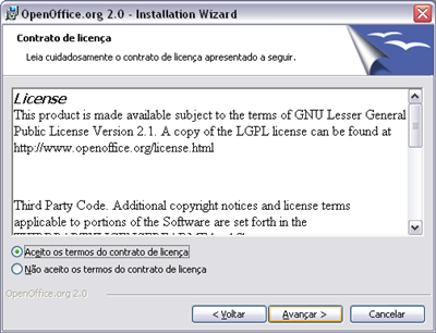 7 ANEXOS Instalação do OpenOffice Base em Ambiente Windows O OpenOffice terá que descomprimir os ficheiros para uma pasta, antes de proceder à instalação.