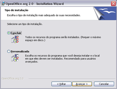 7 ANEXOS Instalação do OpenOffice Base em Ambiente Windows Introduza o nome do Utilizador e a Organização. Esta informação aparecerá nas propriedades dos documentos criados.