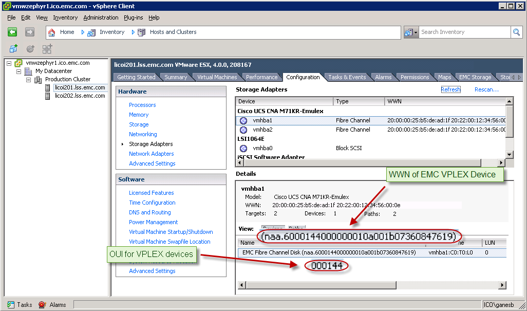 O armazenamento recém-provisionado pode ser detectado nos servidores VMware ESX por meio de uma nova verificação do barramento SCSI. O resultado da verificação é mostrado na Figura 15.