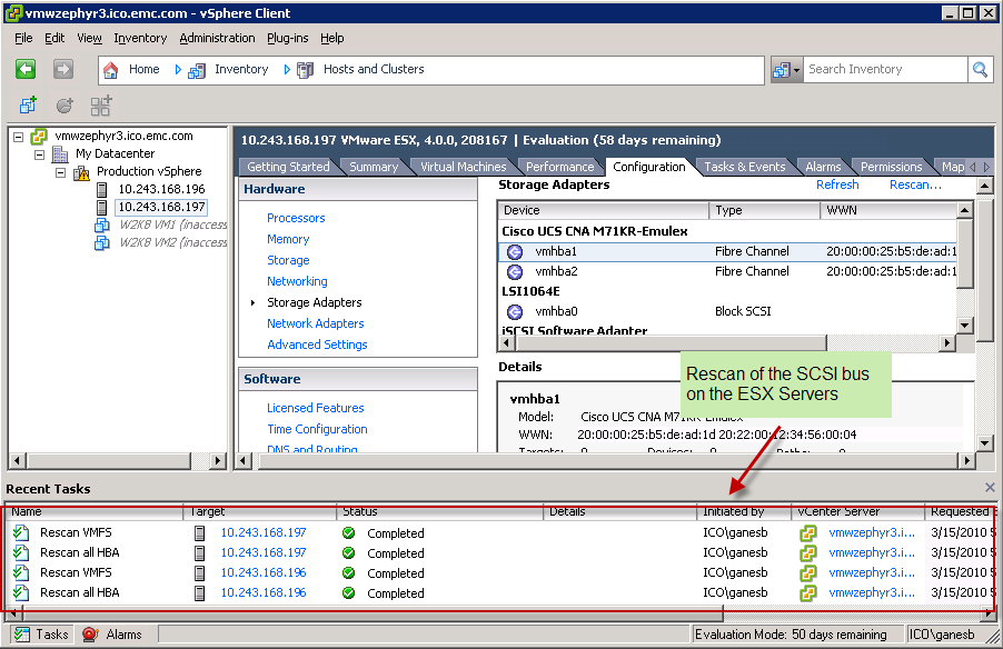 O VMware vsphere permite que o processo de refazer a assinatura dos datastores considerados snapshots seja executado para cada dispositivo.