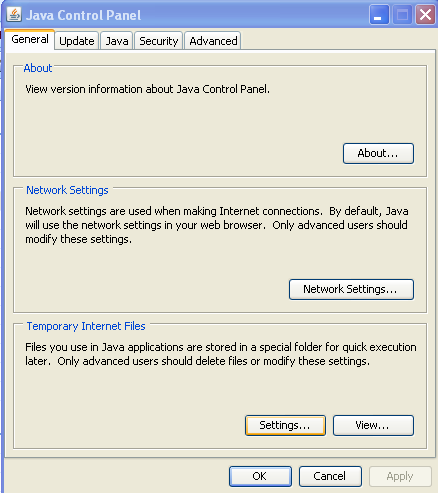 d) Depois de seleccionar os settings dos temporary internet files irá ser expandida a