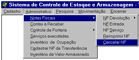 Digite o nº da NF e o motivo do cancelamento, a seguir clique em