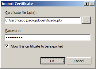 5. Selecione o arquivo de backup do certificado e clique em Open. Figura 5 Figura 5 6.