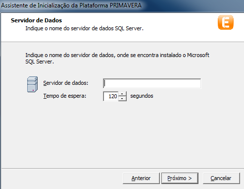 Este assistente apenas deve ser executado nos casos em que a instância SQL for diferente da instalada por omissão com o produto.