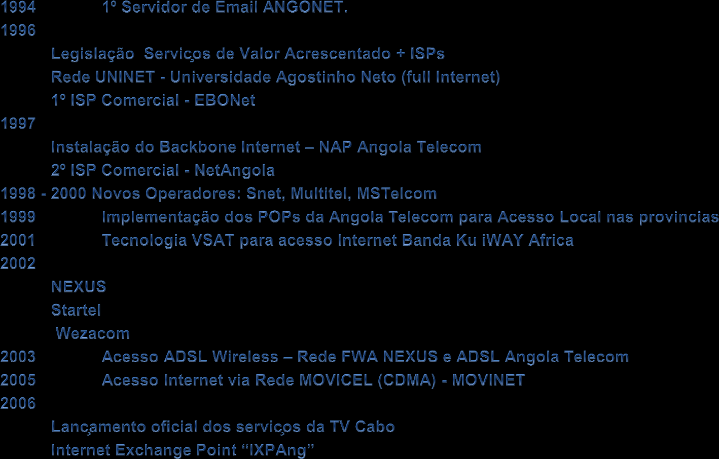 Cronologia da Internet em Angola 1990-2006