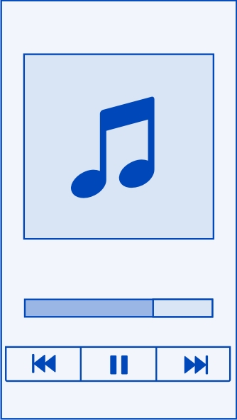 76 Música e áudio É possível usar o recurso Música do telefone para ouvir músicas e podcasts onde estiver. Reproduzir músicas > Music player. 1 e a exibição desejada.