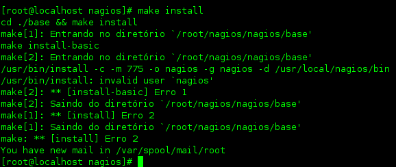 Agora rode os comandos abaixo: [root@localhost ~]# make [root@localhost ~]# make all Se você conseguiu ver essa tela, é sinal que tudo está indo muito bem.