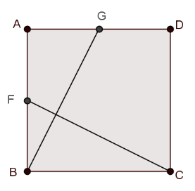 4. Considere, num plano munido de um referencial ortonormado, os pontos ( ) e ( ). Identifique o lugar geométrico dos pontos ( ) do plano tais que. 5. *Na figura está representado um quadrado [ ].