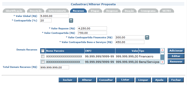 SIGEF/SC Sistema Integrado de Planejamento e Gestão Fiscal de Santa Catarina Na edição o campo CNPJ não é editável.