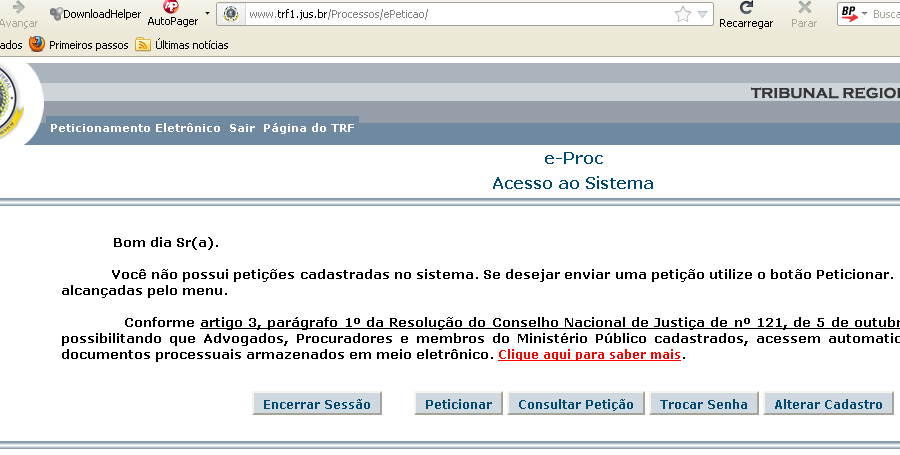 Não utilize abreviaturas ou caracteres especiais nos dados solicitados, pois elas dificultam a identificação do usuário e posteriores consultas.