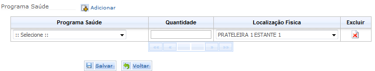 Se existem mais de um lote do produto, informe novamente, nesta mesma tela, o fabricante, o número do lote e a data de validade, bem como o programa de saúde, a quantidade e a localização