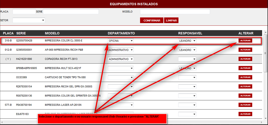 Figura 13 CADASTRO DE EQUIPAMENTOS (VISÃO GERAL DOS EQUIPAMENTOS DO PARQUE) Figura 14 O Cadastro do equipamento é onde estão todas as informações do equipamento que fazem parte do contrato da Empresa