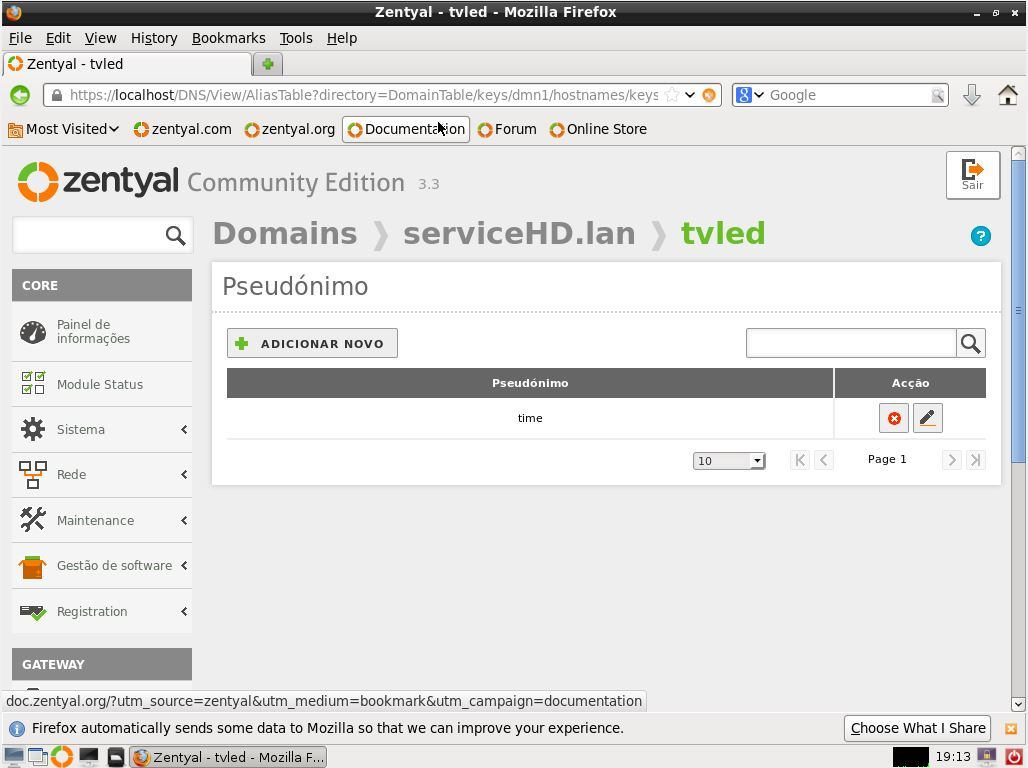 NTP Desactivamos a sincronização externa NTP no servidor para verificar o correto funcionamento do novo serviço.