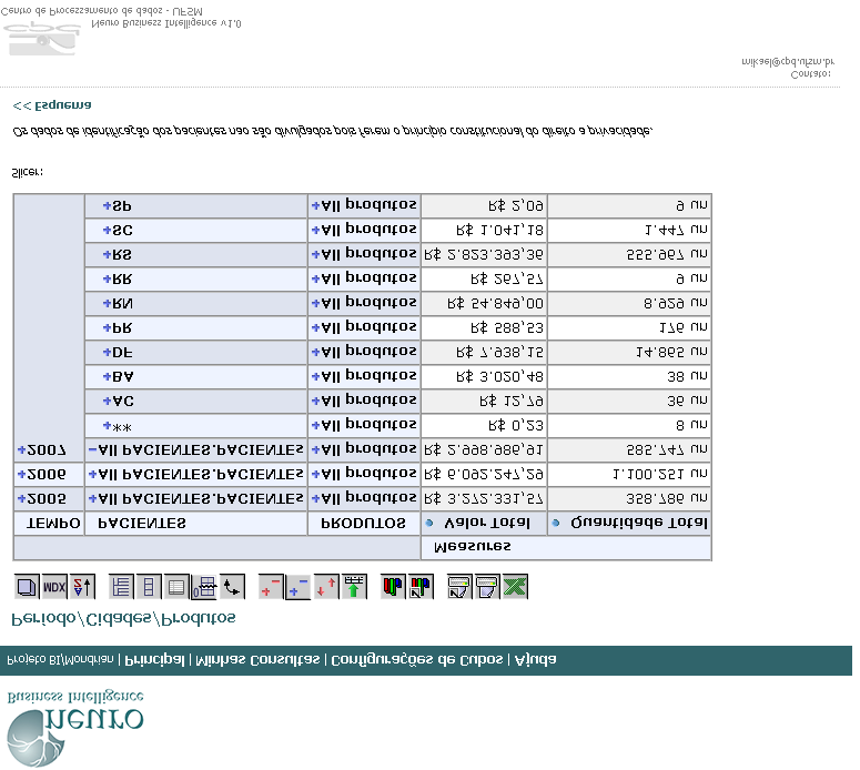 Figura 7. Interface de Retorno de uma Consulta. 4. Conclusões Este artigo apresenta uma ferramenta OLAP w eb, open source, para apoio aos gestores de hospitais no auxílio à tomada de decisões.