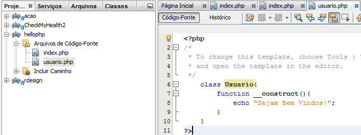 Caso o mesmo não abra, digite no browser o endereço URI http://localhost/pasta RAIZ DO PROJETO/index.