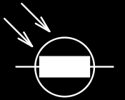 LDR (Light Dependent Resistor resistor dependente de luz) O LDR ou foto resistor é um resistor variável que aumenta ou diminui a resistência de acordo com a intensidade da luz que está sendo incidida