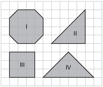2 QUESTÃO 7 Em todas as quatro figuras, a área sombreada é igual a 1/4 da área do quadrado correspondente.