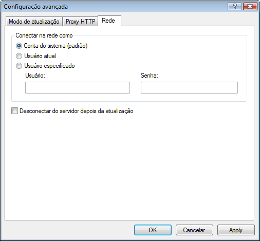 4.2.1.2.2 Servidor proxy Para acessar as opções de configuração do servidor proxy para determinado perfil de atualização: Clique em Atualizar, em Configuração avançada (F5), e, em seguida, clique no