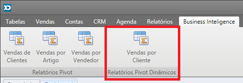 - Business Intelligence Agora é possível criar relatórios pivot dinâmicos.