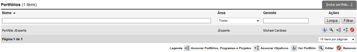 Administração Cadastro de portfólios Qualquer usuário com perfil gestor ou gerente pode cadastrar e gerenciar portfólios no Channel.