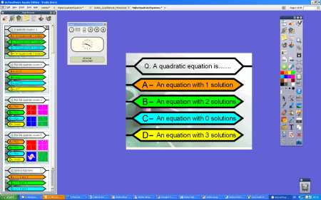 quadro. Também pode fazer uma contagem decrescente e ter acções automatizadas no flipchart.