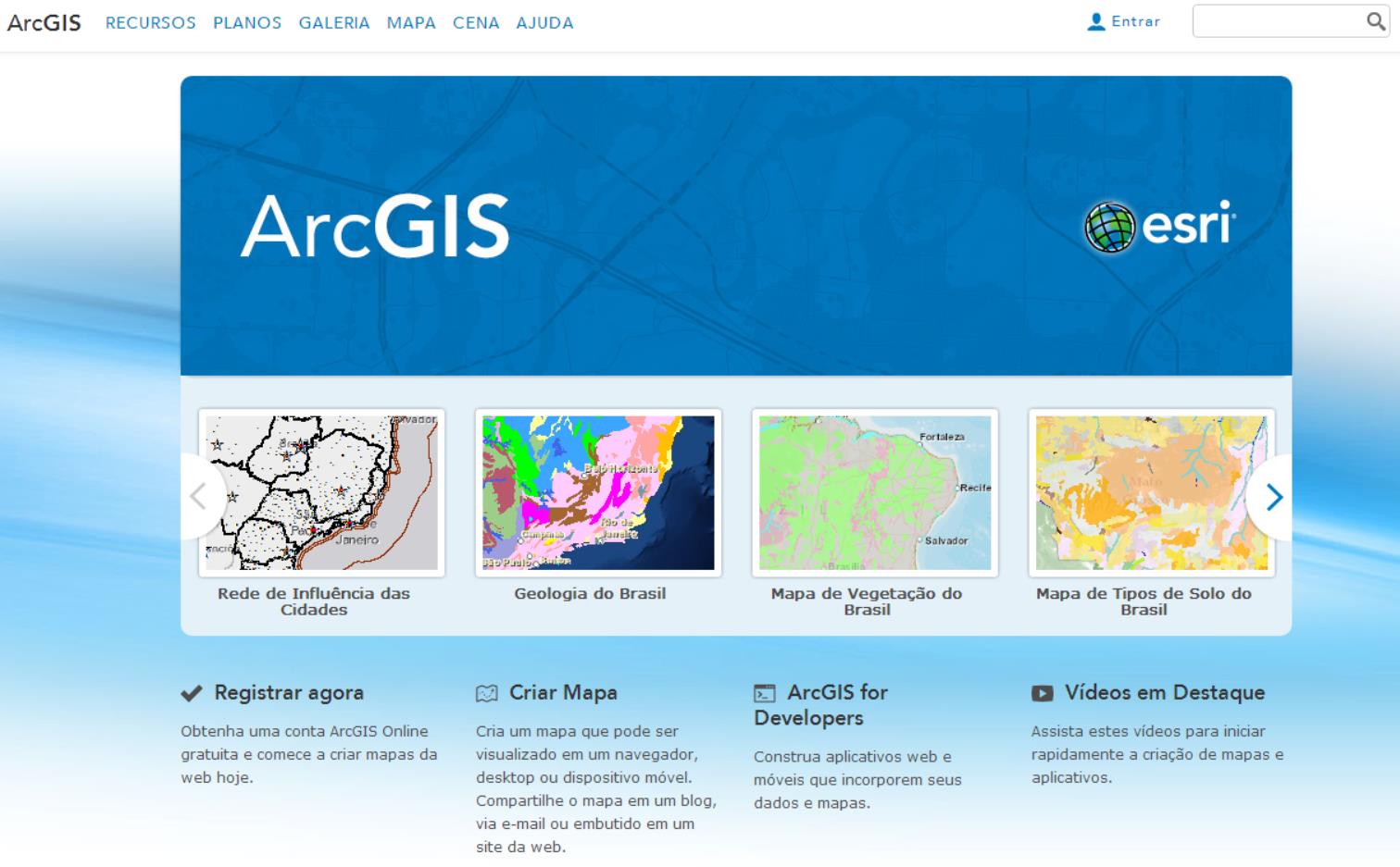 ArcGIS Pro na Plataforma Forte integração com o ArcGIS Online e Server - Cliente poderoso da plataforma ArcGIS - Aplicação