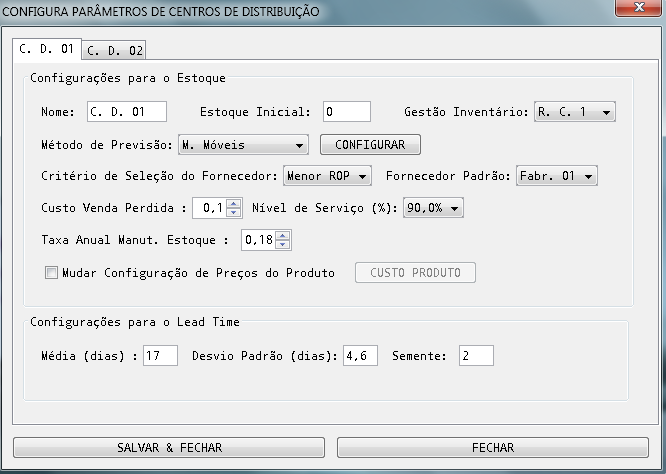 Os campos configurados pelo usuário são distribuídos em dois grupos a seguir descritos : FIGURA 27 INTERFACE GRÁFICA CONFIGURAÇÃO ENTIDADE CENTRO