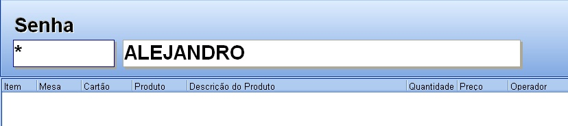 25 VisualControl PAF-ECF - Tecnologia em Automação Comercial Figura dos itens da nota fiscal. 3.1.6 Comanda É neste formulário que é efetuado o lançamento dos produtos consumidos na mesa.