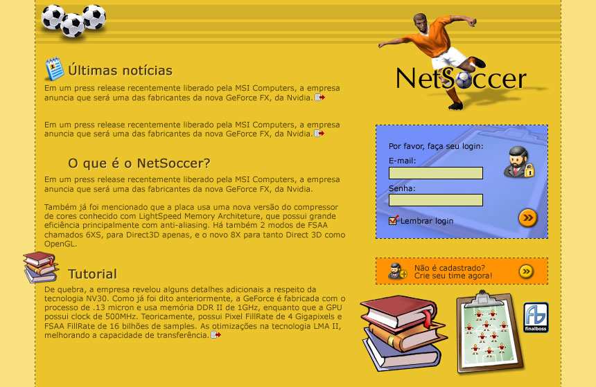 2. Versão: NetSoccer em 2002