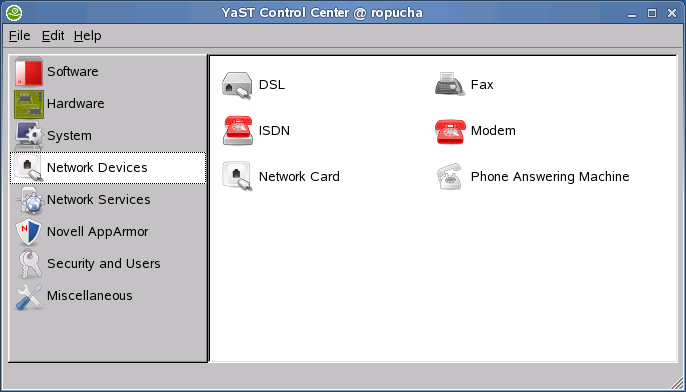 os usuários controlem dispositivos, defina a ativação do dispositivo no YaST como Controlado pelo Usuário.