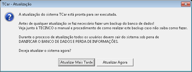 3º Passo Após executar a tarefa de atualização do sistema, será apresentado na barra de tarefas, localizada ao lado do relogio, o icone alertando que existe uma atualização