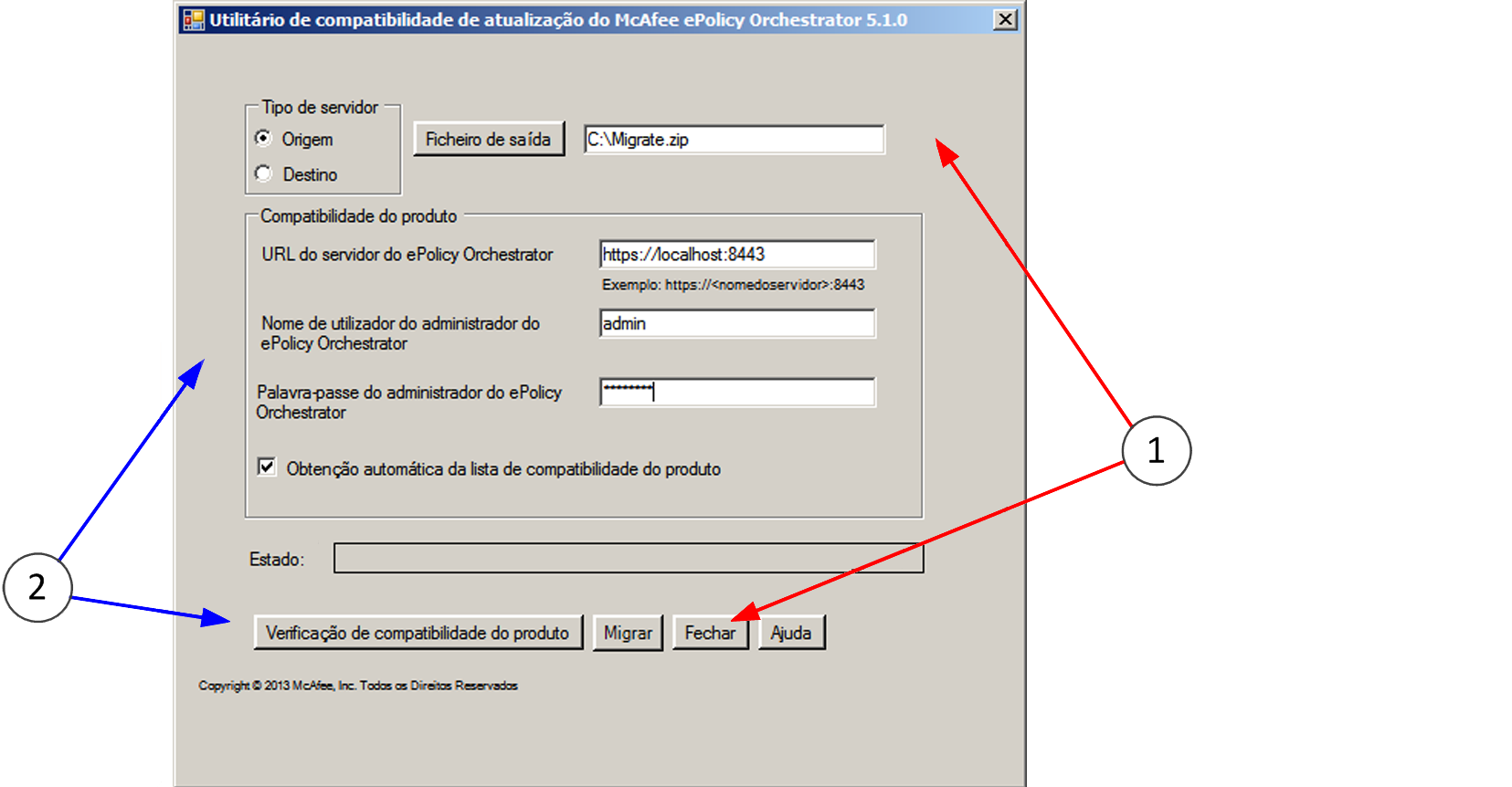 Atualizar o software McAfee epo Migrar de uma plataforma de 32 bits para uma plataforma de 64 bits 4 Descrição geral do Utilitário de compatibilidade de atualização de 32 bits Se estiver a atualizar