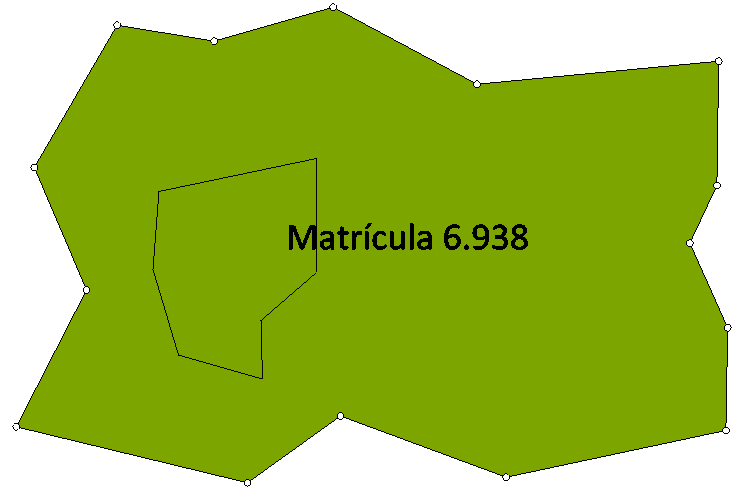 3 Imóvel Rural a) Área interna é objeto de título próprio. A parcela objeto do georreferenciamento corresponderá à área compreendida entre o perímetro externo e o(s) perímetro(s) interno(s).