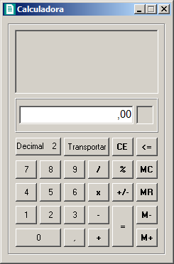 6.7. Calculadora F12 A calculadora é de grande utilidade no uso do sistema, através dela, você poderá fazer os cálculos necessários, sem se deslocar do campo onde está trabalhando.