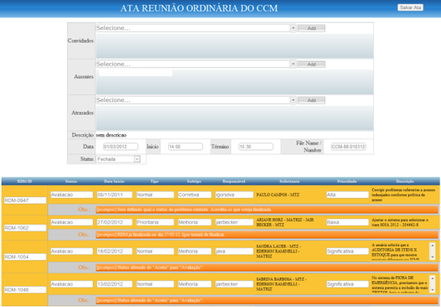 Gerenciamento de Mudanças Requisição de Mudanças