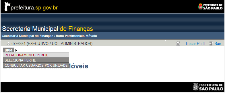 Funcionalidade do Perfil UO-Administrador. Perfil UO-Administrador Tem a função de atribuir o perfil de executor de Unidade Orçamentária (Perfil 3) e Unidade Administrativa (Perfil ).