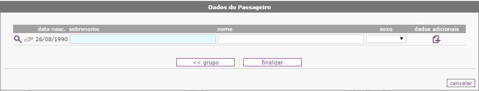 Assistência Viagem Para selecionar a opção escolhida basta clicar sobre qualquer espaço da linha Em cima da lista de