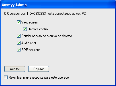 Se tudo funcionar corretamente será apresentado esta informação SUA ID, esta sequencia de números deverá ser informada para que a