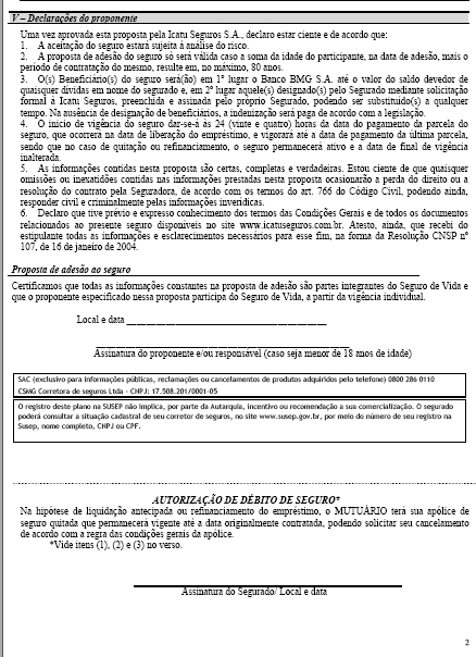 Atenção O termo de adesão deve ser assinado pelo cliente nos dois