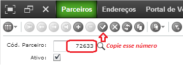 Atualize o dados da aba Endereço Após atualizar os dados das abas Identificação e Endereço, clique em Salvar como destacado na imagem a seguir