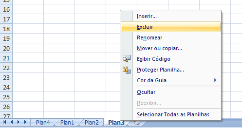 6 Trabalhar com planilhas Uma pasta de trabalho padrão apresenta, inicialmente, 3 planilhas.