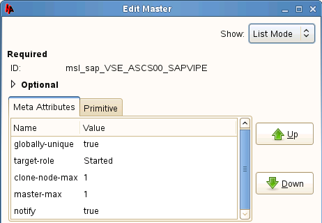 Configuração de master/escravo O agente de recurso SAPInstance controla a instância do ASCS, bem como a instância apropriada do ERS.