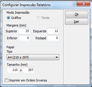 Dica: Utilize a opção Configurar Impressão se for preciso ajustar as margens do relatório. 2.8.